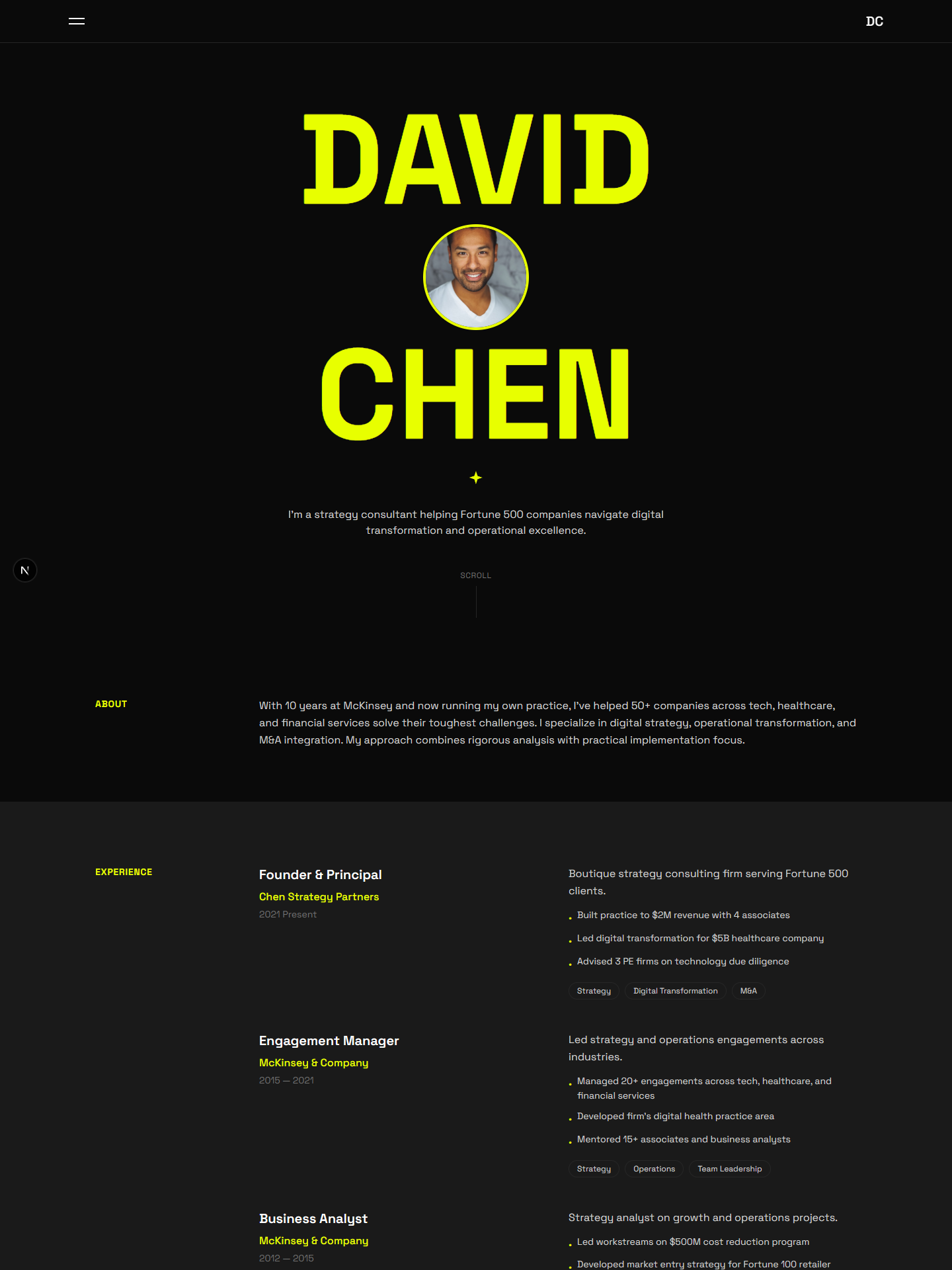 Villo template preview for consultant