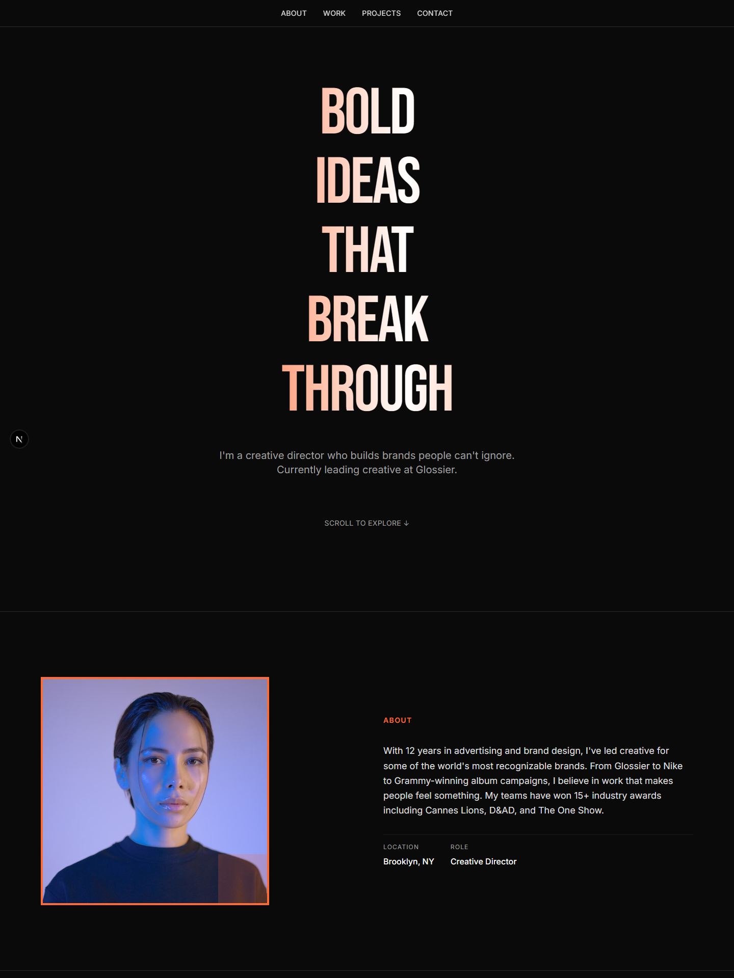 Impact template preview for creative-director