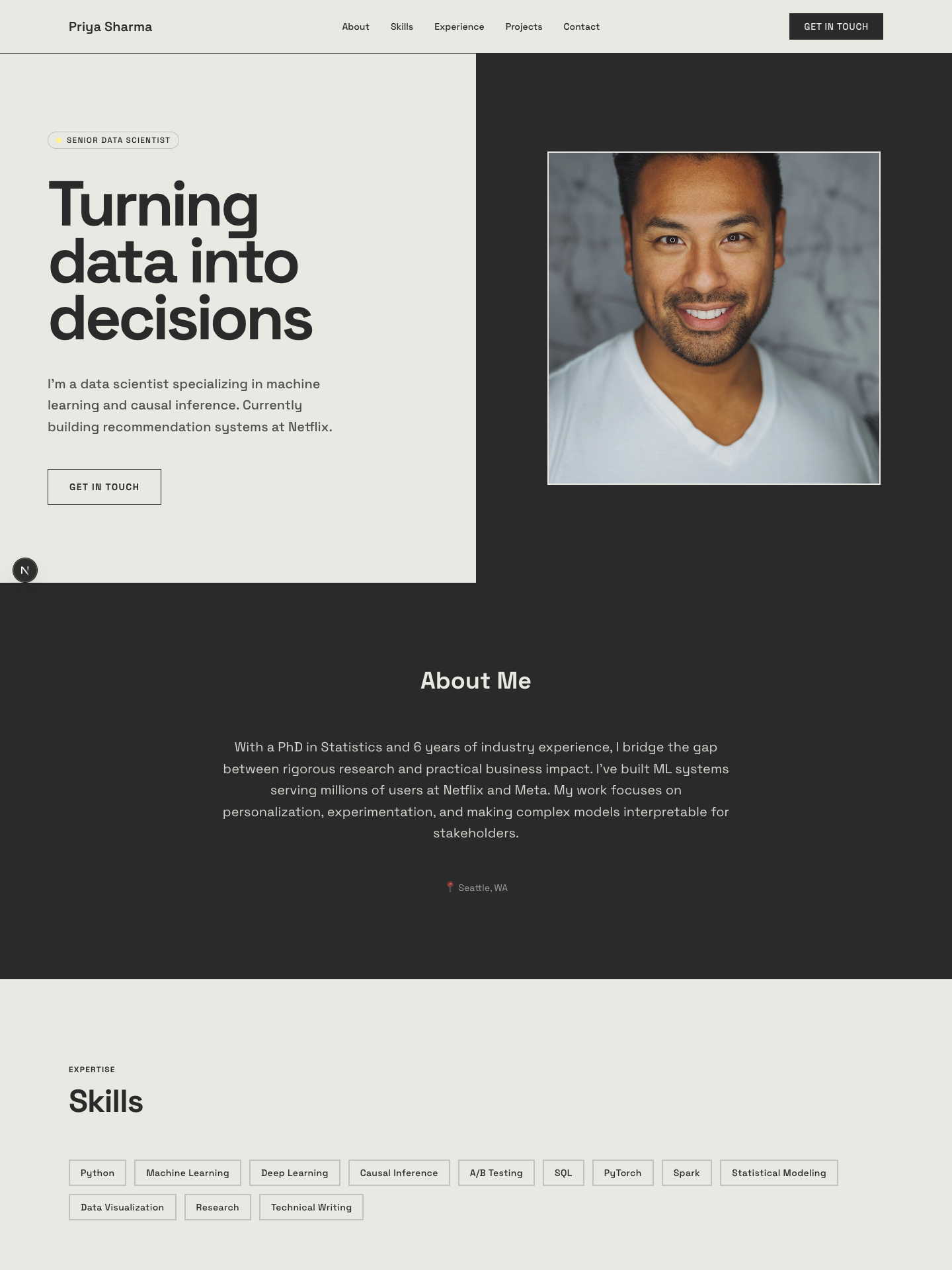 Atelier template preview for data-scientist