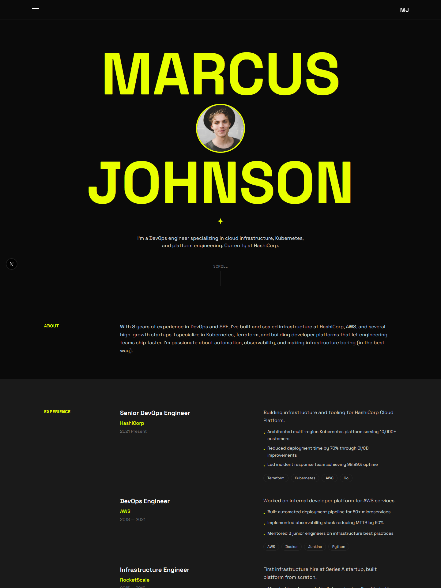 Villo template preview for devops-engineer