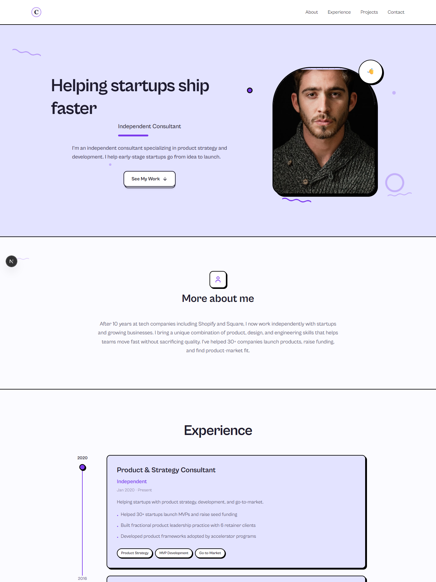 Studio template preview for freelancer