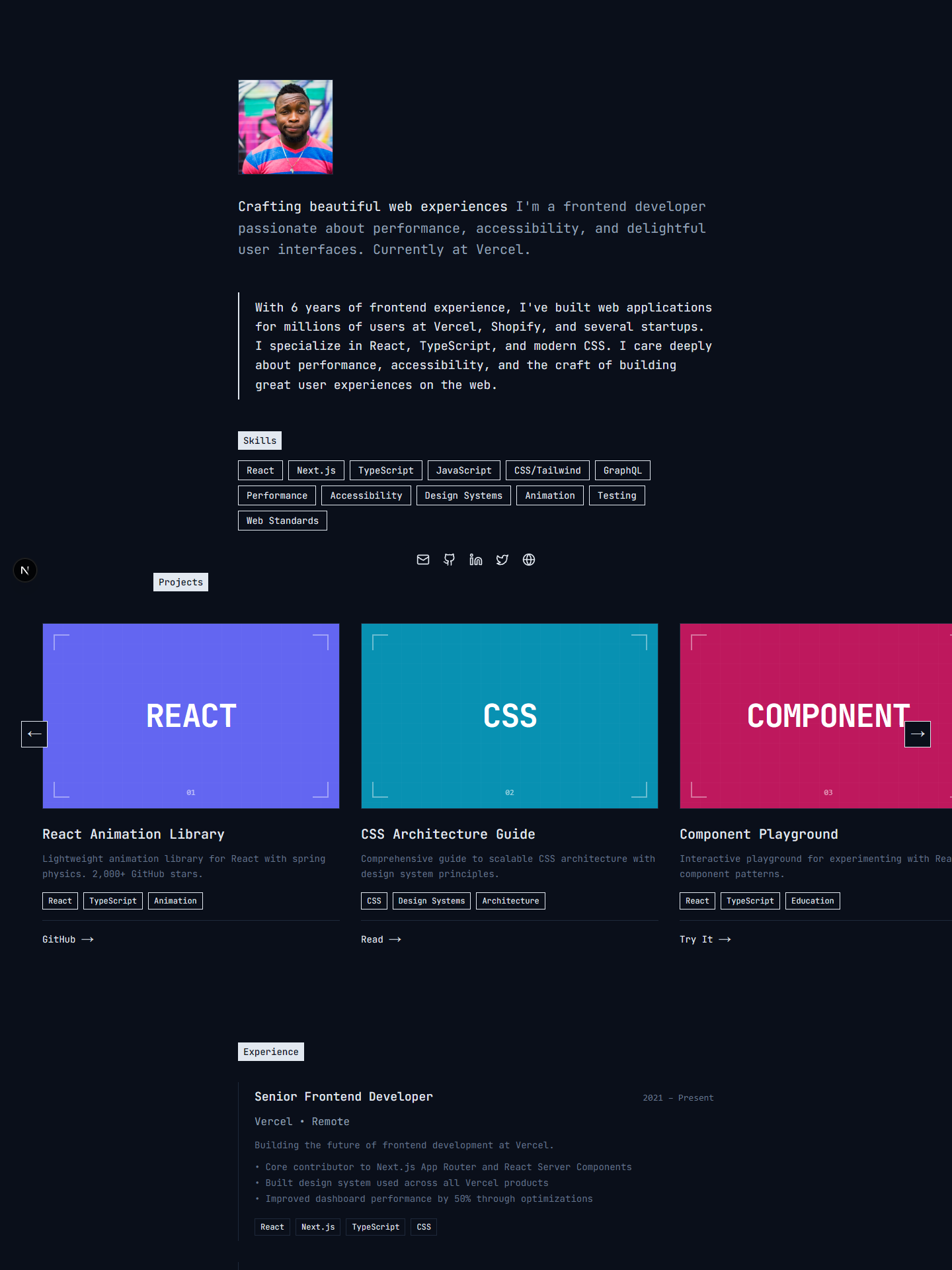 Signal template preview for frontend-developer