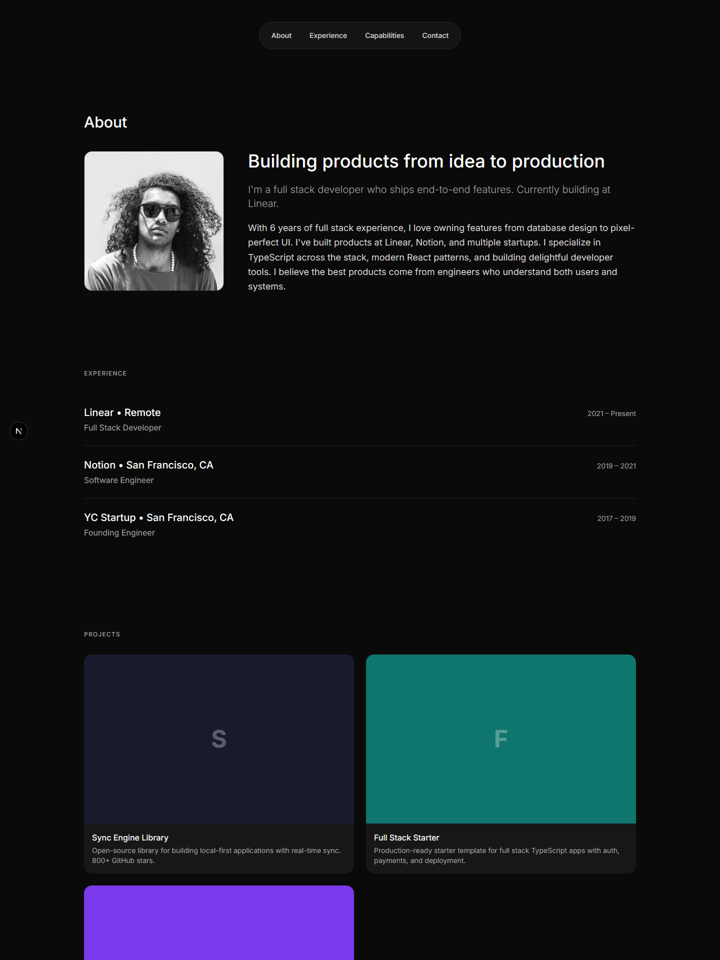 Credence template preview for fullstack-developer