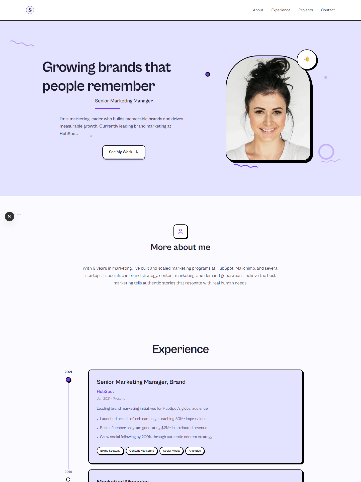 Studio template preview for marketing-manager