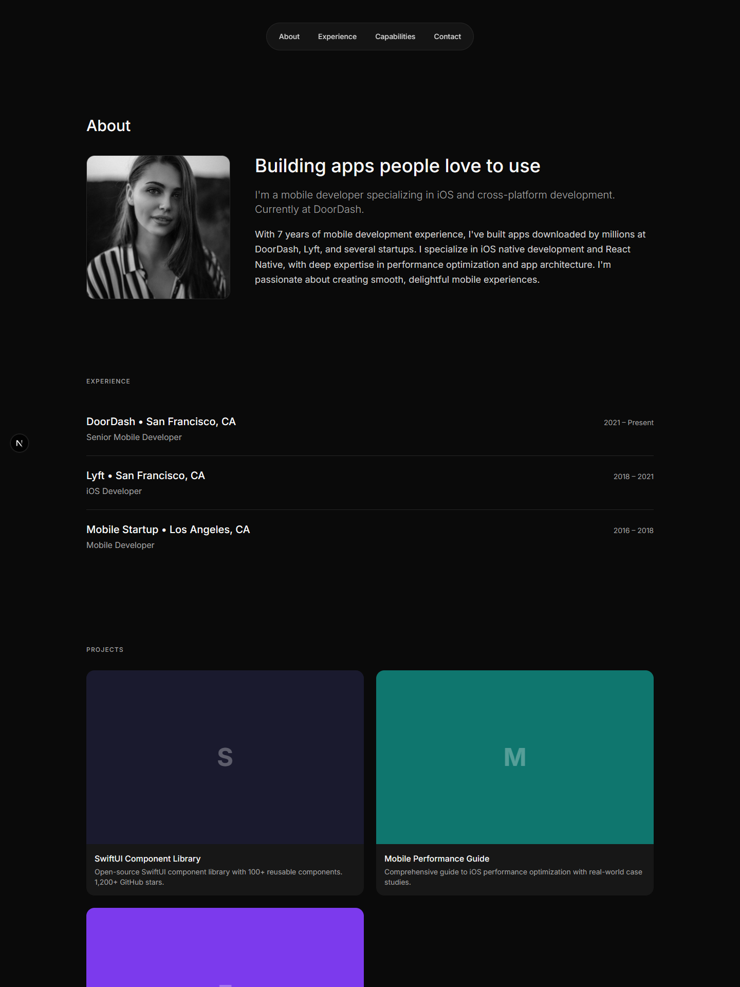 Credence template preview for mobile-developer
