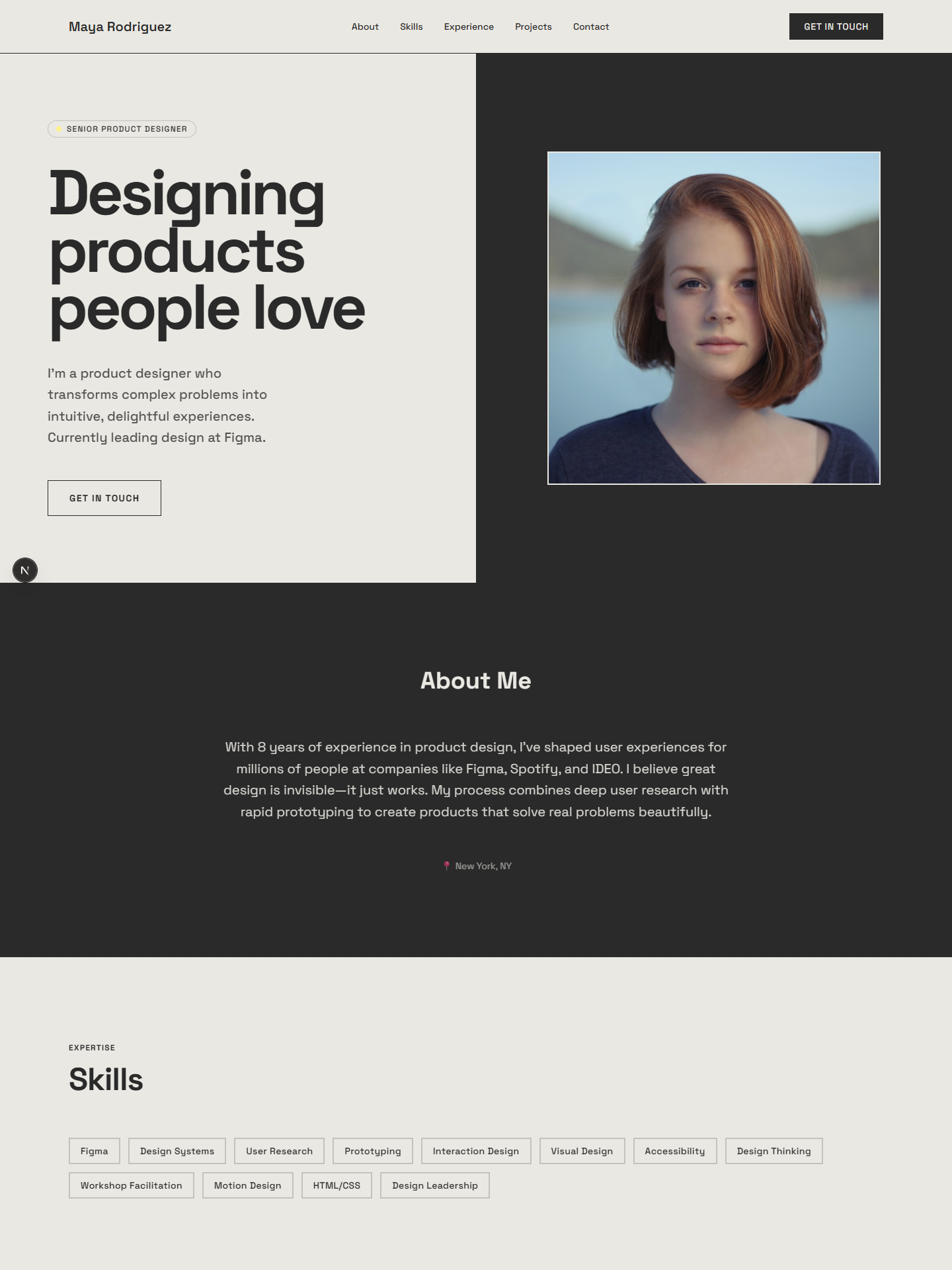 Atelier template preview for product-designer