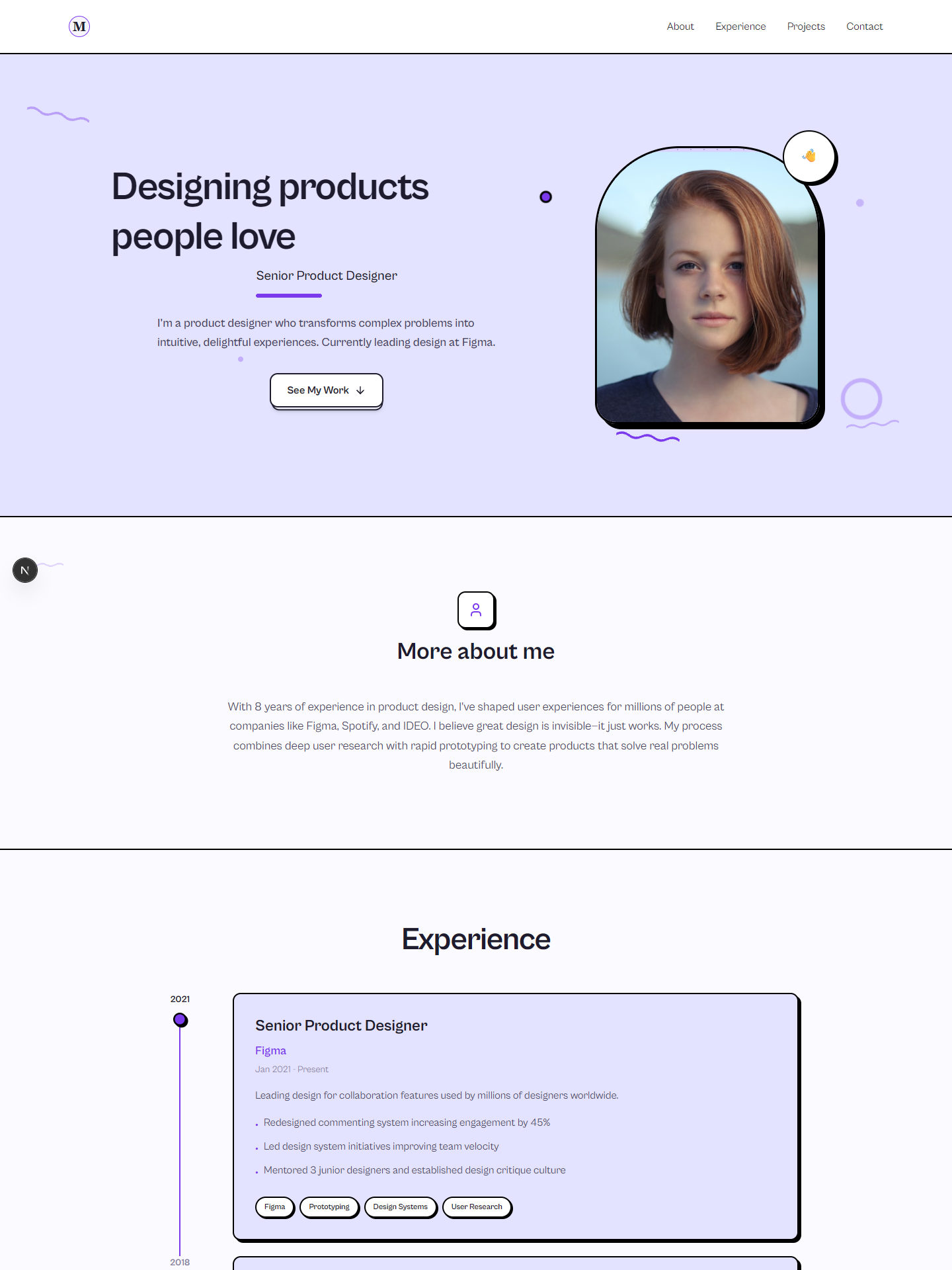 Studio template preview for product-designer
