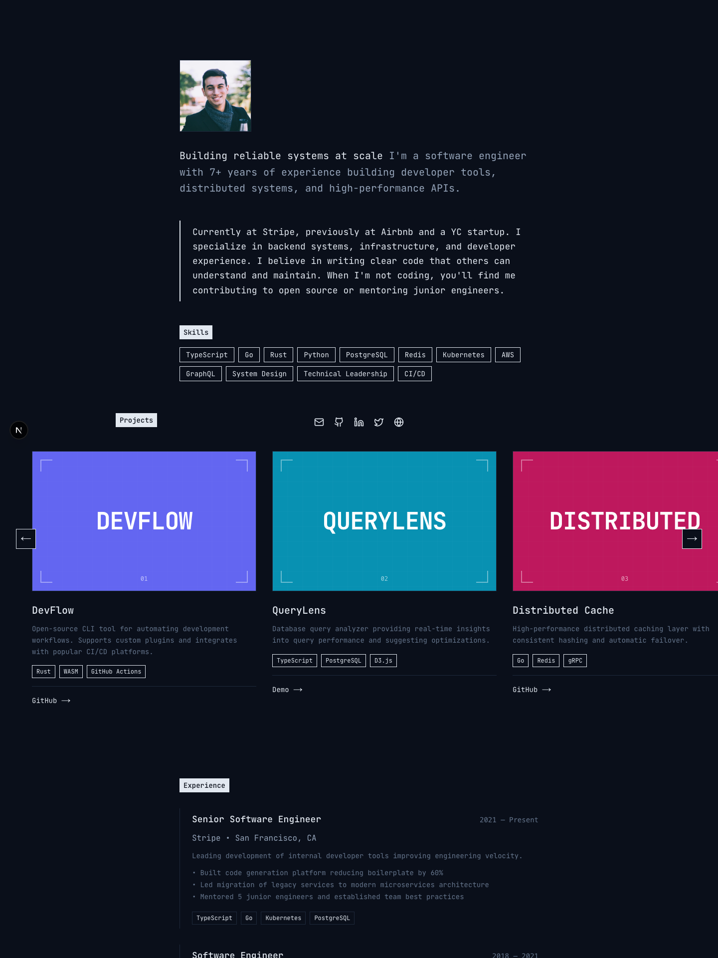 Signal template preview for software-engineer