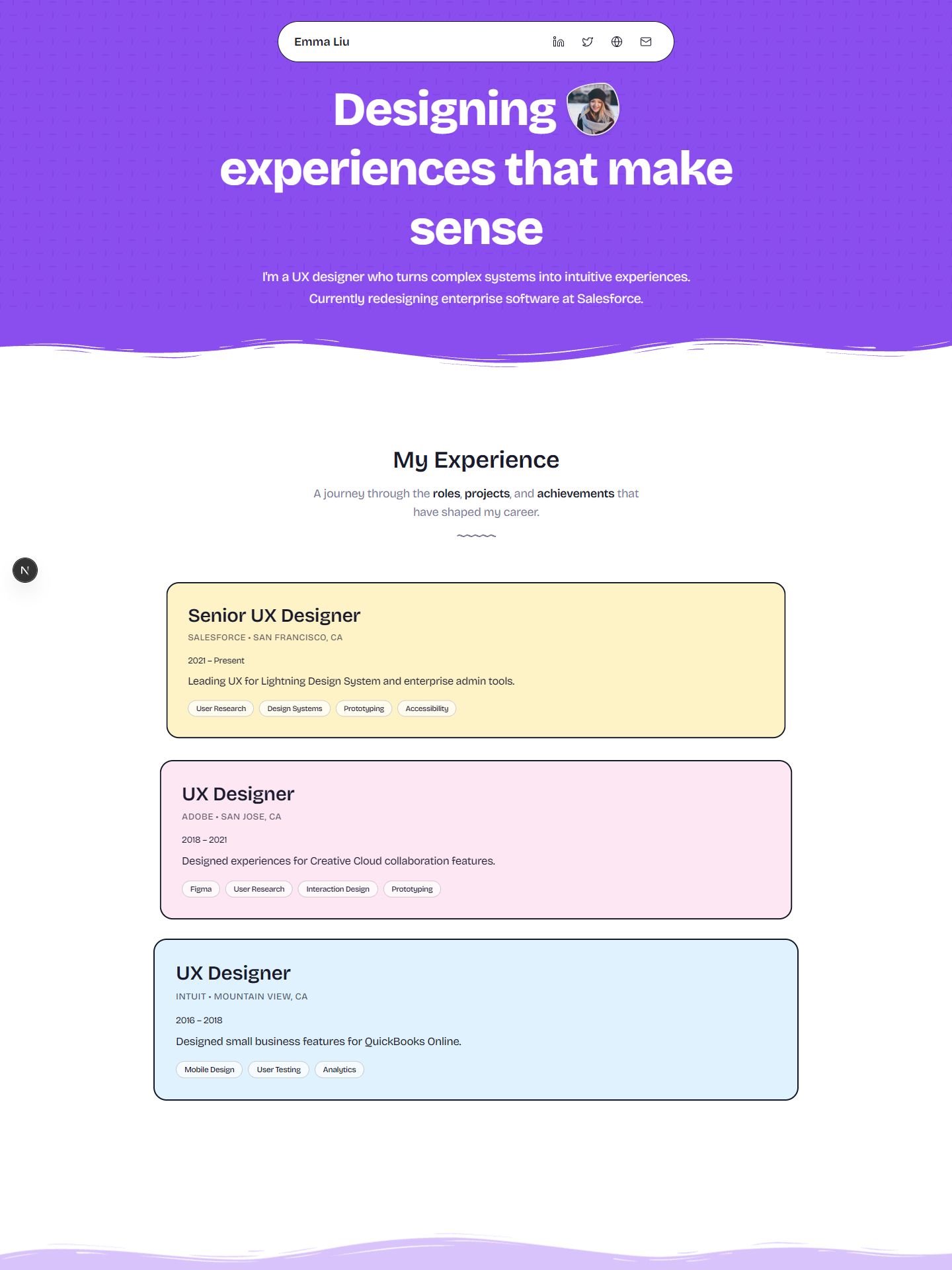 Bloom template preview for ux-designer