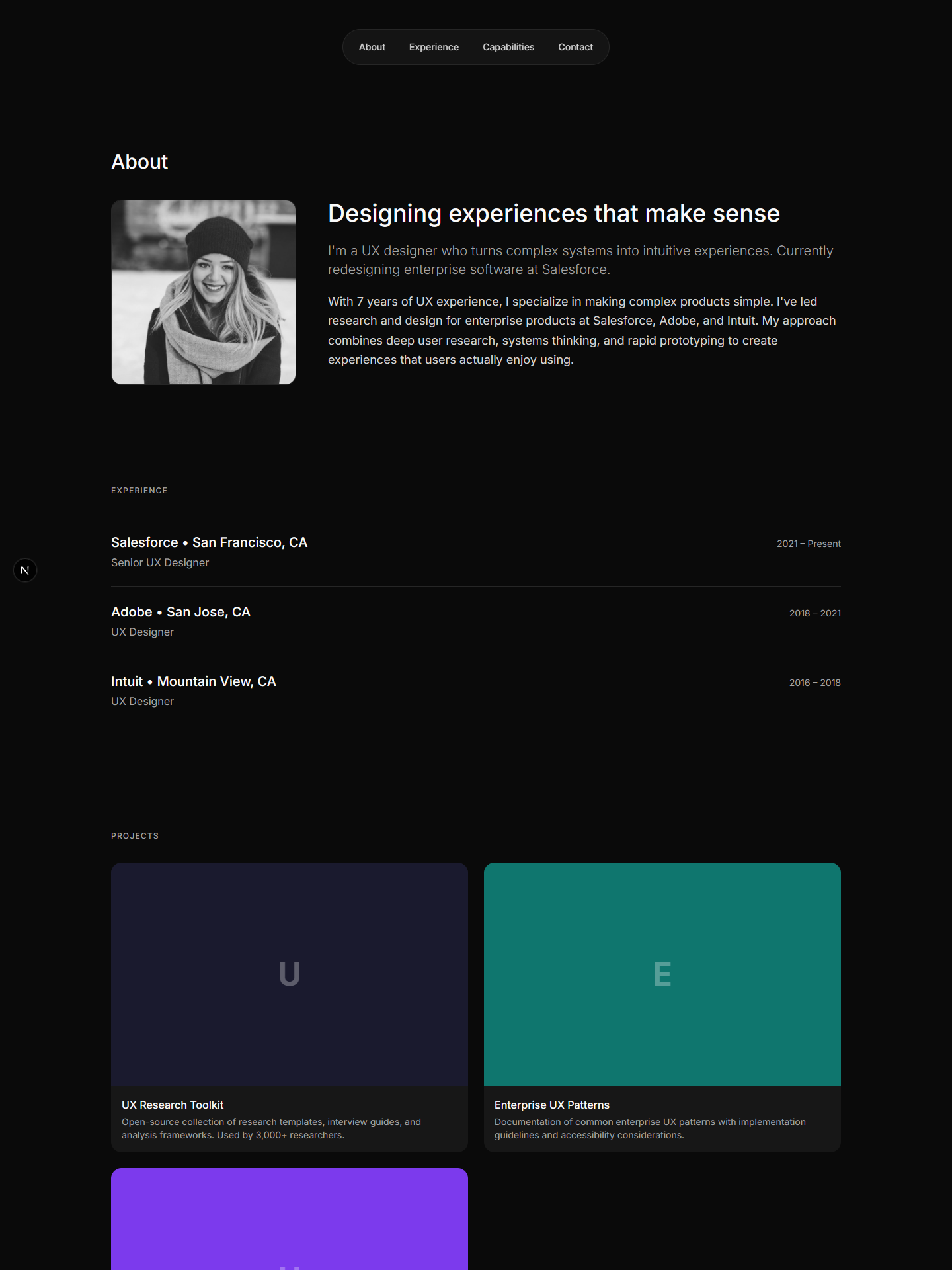 Credence template preview for ux-designer